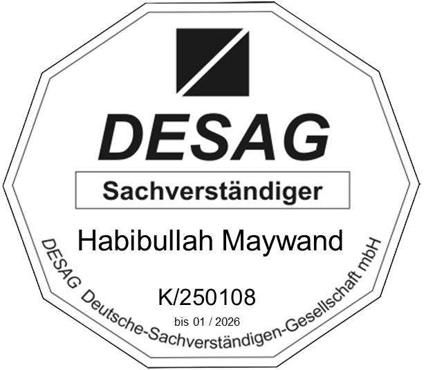 DESAG Sachverständigen-Zertifikat: habibullahmaywand